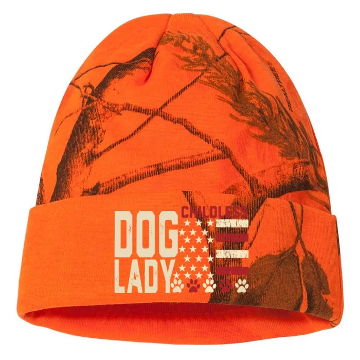 Childless Dog Lady Vote 2024 Us Flag Democratic President Kati - 12in Camo Beanie