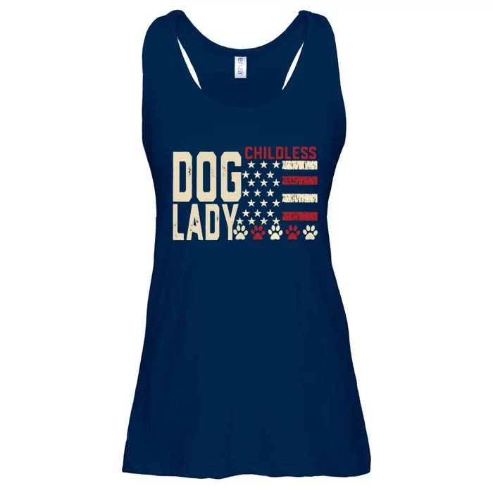 Childless Dog Lady Vote 2024 Us Flag Democratic President Ladies Essential Flowy Tank