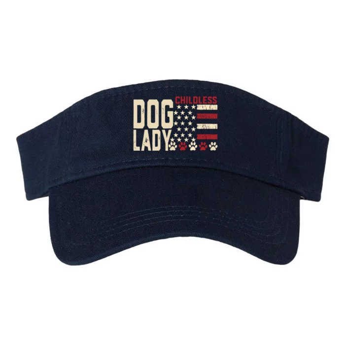 Childless Dog Lady Vote 2024 Us Flag Democratic President Valucap Bio-Washed Visor