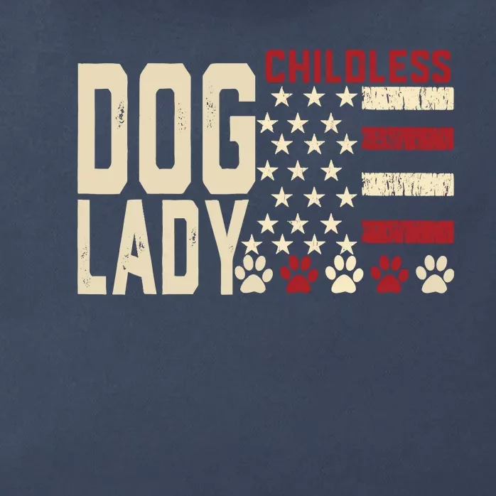 Childless Dog Lady Vote 2024 Us Flag Democratic President Zip Tote Bag