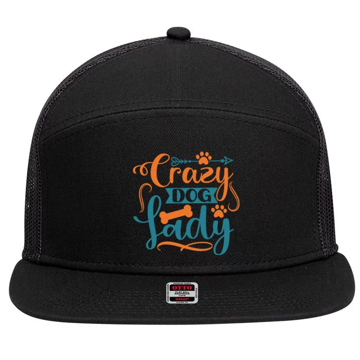 Crazy Dog Lady Dog Enthusiast Apparel 7 Panel Mesh Trucker Snapback Hat