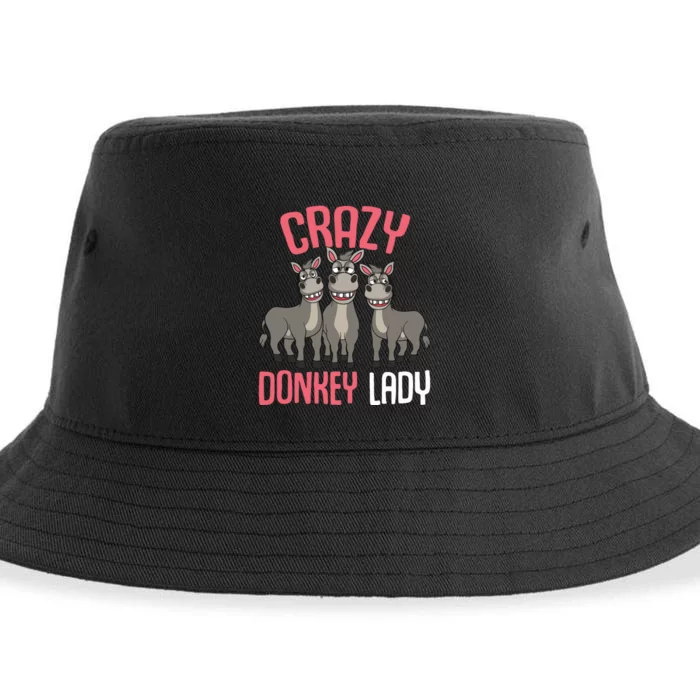 Crazy Donkey Lady Donkey Lover Sustainable Bucket Hat