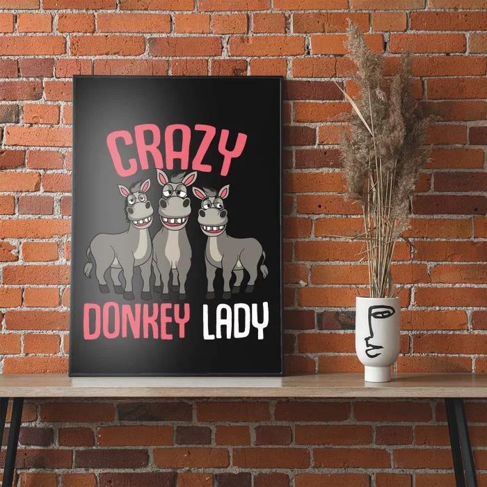 Crazy Donkey Lady Donkey Lover Poster