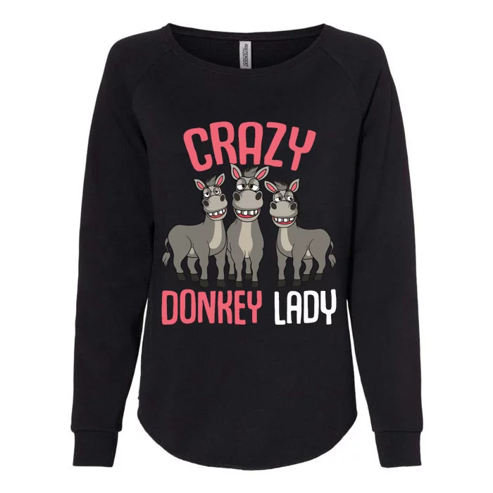 Crazy Donkey Lady Donkey Lover Womens California Wash Sweatshirt