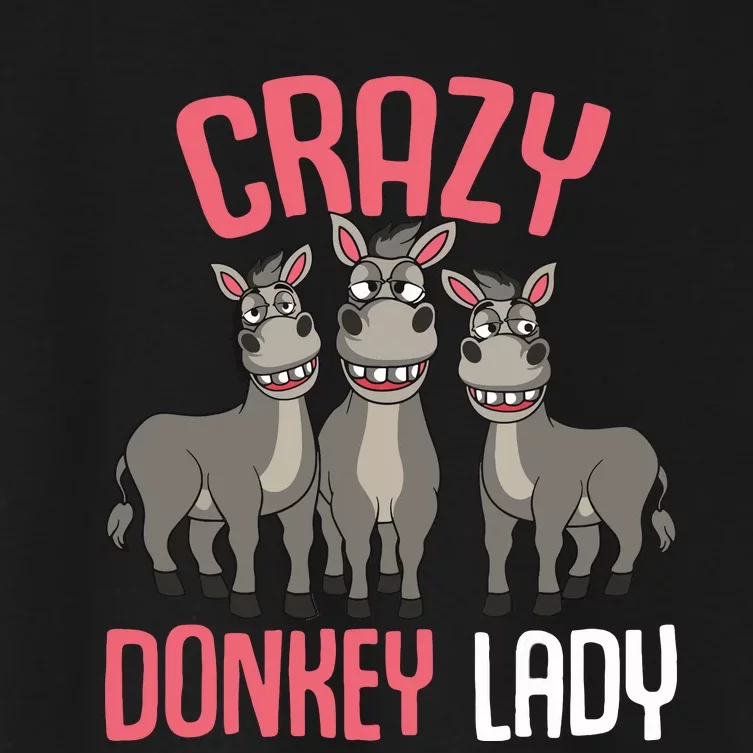 Crazy Donkey Lady Donkey Lover Women's Crop Top Tee