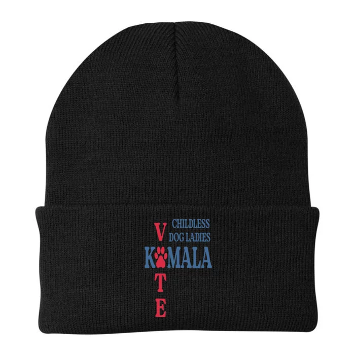 Childless Dog Ladies Vote For Kamala Harris 2024 Knit Cap Winter Beanie