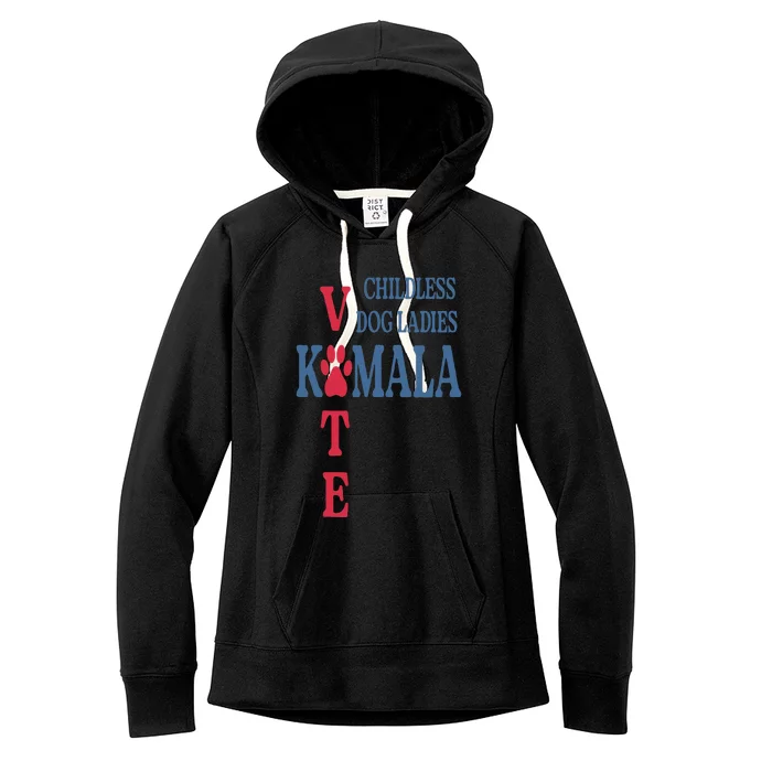 Childless Dog Ladies Vote For Kamala Harris 2024 Women's Fleece Hoodie