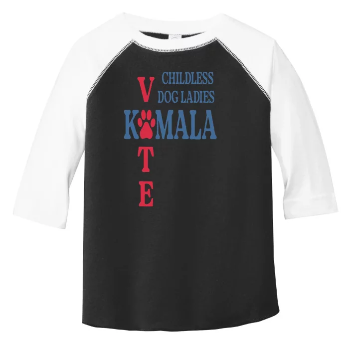 Childless Dog Ladies Vote For Kamala Harris 2024 Toddler Fine Jersey T-Shirt