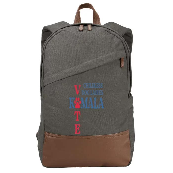 Childless Dog Ladies Vote For Kamala Harris 2024 Cotton Canvas Backpack