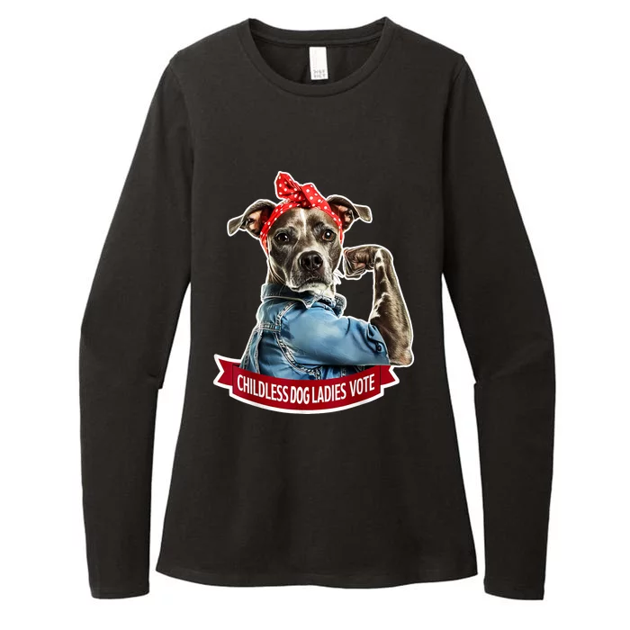 Childless Dog Ladies Vote Rosie The Riveter Womens CVC Long Sleeve Shirt