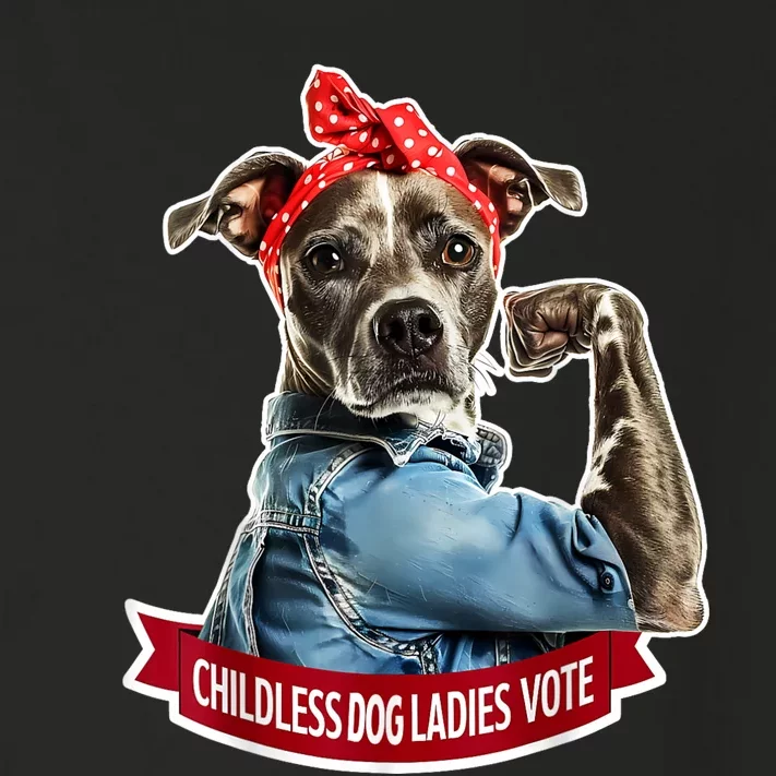 Childless Dog Ladies Vote Rosie The Riveter Toddler Long Sleeve Shirt