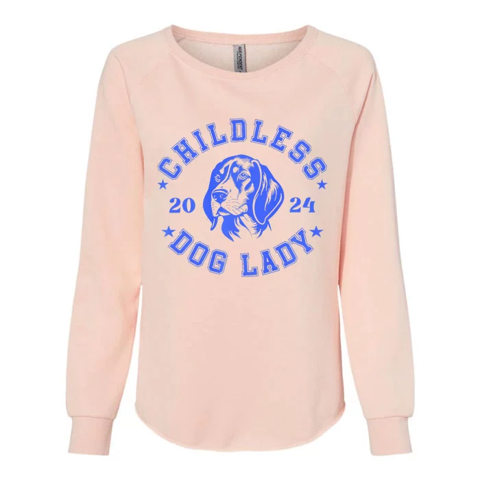 Childless Dog Ladies Voting For Kamala 2024 Womens California Wash Sweatshirt