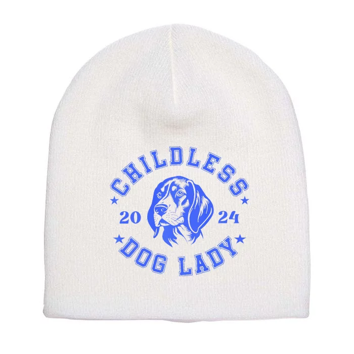 Childless Dog Ladies Voting For Kamala 2024 Short Acrylic Beanie