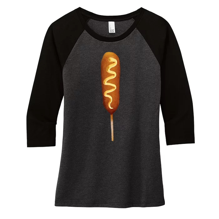 Corn Dog Lover Halloween Costume Women's Tri-Blend 3/4-Sleeve Raglan Shirt