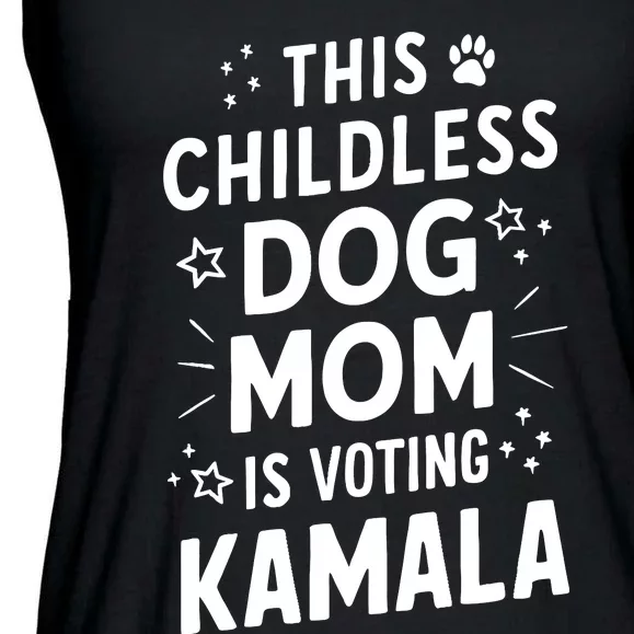 Childless Dog Lady Voting Kamala Harris Dog Mom Vote Blue Ladies Essential Flowy Tank