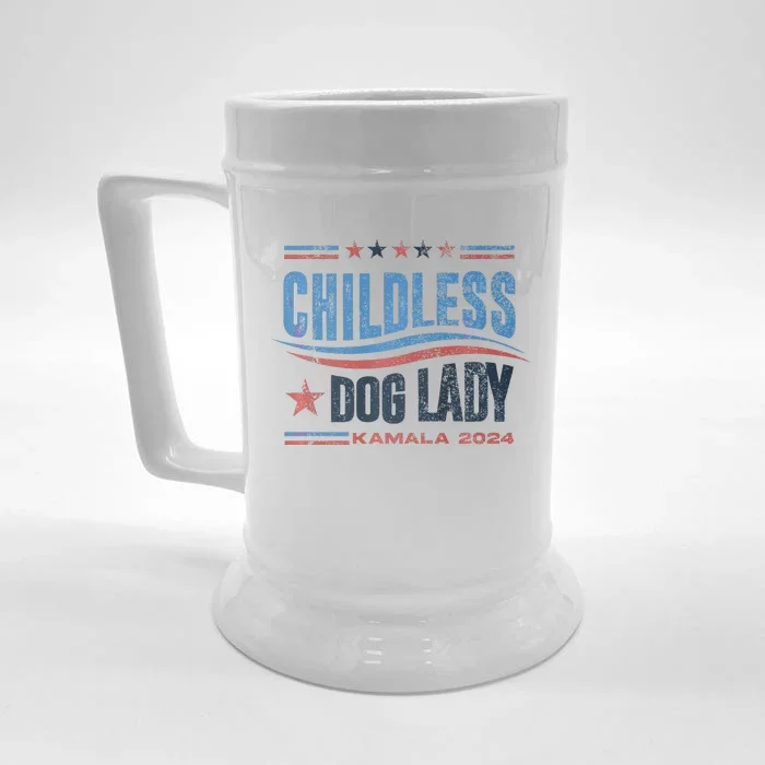 Childless Dog Ladies For Kamala Harris 2024 Premium Front & Back Beer Stein