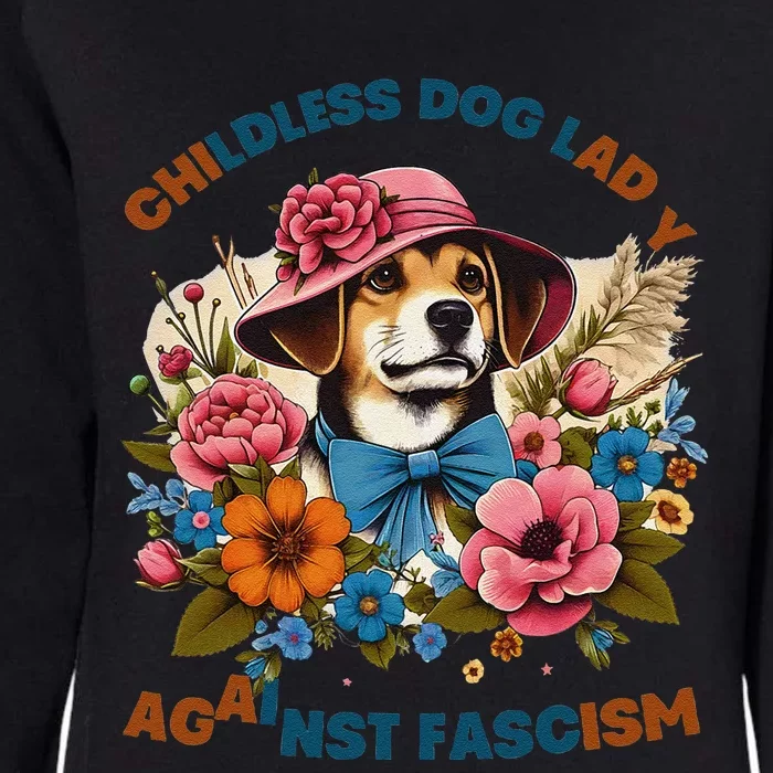 Childless Dog Lady Against Fascism Voting Kamala Dog Owners Womens California Wash Sweatshirt