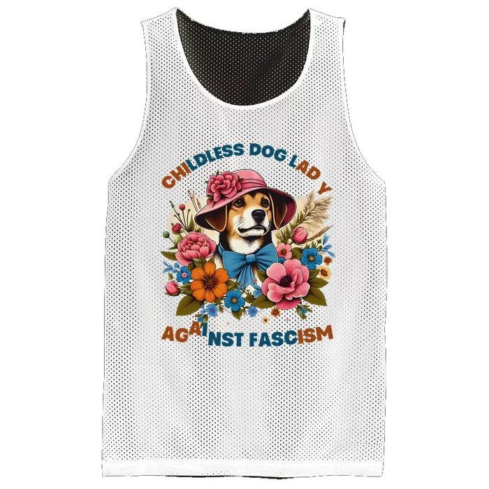 Childless Dog Lady Against Fascism Voting Kamala Dog Owners Mesh Reversible Basketball Jersey Tank