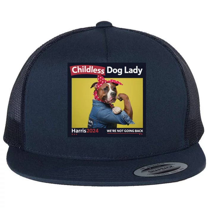 Childless Dog Lady Is Voting Kamala Election Usa 2024 Flat Bill Trucker Hat