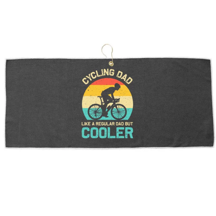 Cycling Dad Like A Regular Dad But Cooler Funny Cyclist Gift Large Microfiber Waffle Golf Towel