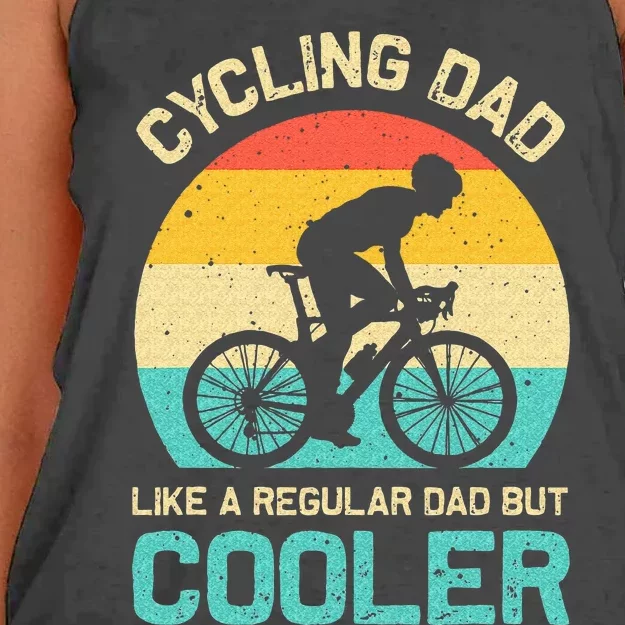 Cycling Dad Like A Regular Dad But Cooler Funny Cyclist Gift Women's Knotted Racerback Tank