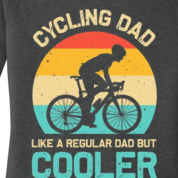 Cycling Dad Like A Regular Dad But Cooler Funny Cyclist Gift Women's Perfect Tri Tunic Long Sleeve Shirt