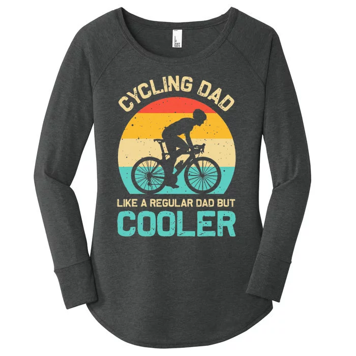 Cycling Dad Like A Regular Dad But Cooler Funny Cyclist Gift Women's Perfect Tri Tunic Long Sleeve Shirt