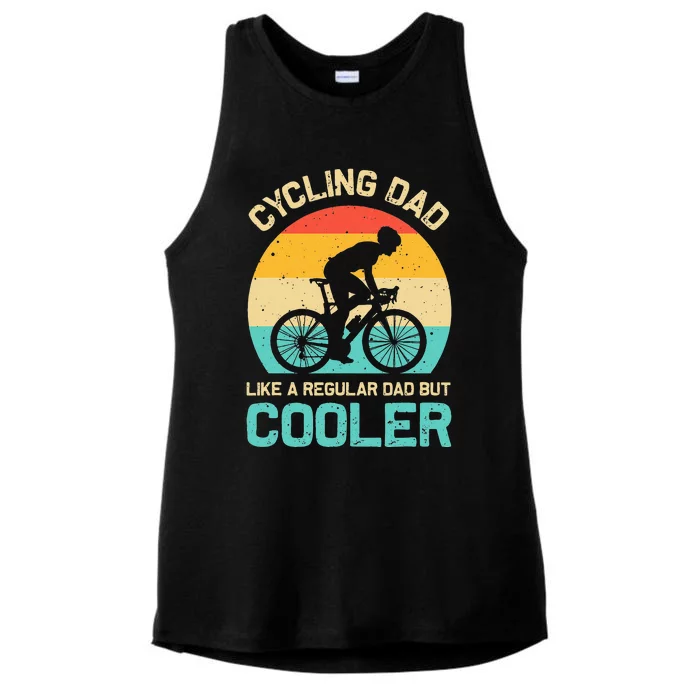 Cycling Dad Like A Regular Dad But Cooler Funny Cyclist Gift Ladies Tri-Blend Wicking Tank