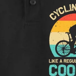 Cycling Dad Like A Regular Dad But Cooler Funny Cyclist Gift Dry Zone Grid Performance Polo