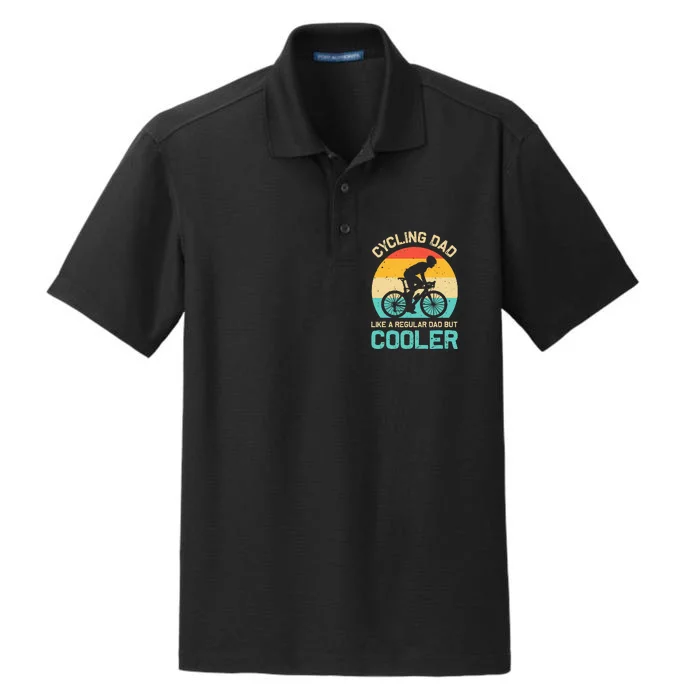 Cycling Dad Like A Regular Dad But Cooler Funny Cyclist Gift Dry Zone Grid Performance Polo