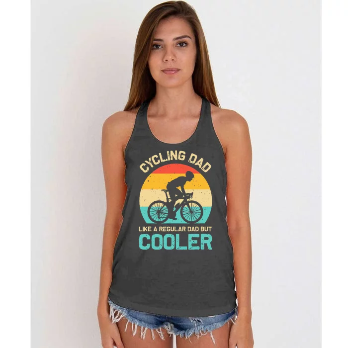 Cycling Dad Like A Regular Dad But Cooler Funny Cyclist Gift Women's Knotted Racerback Tank