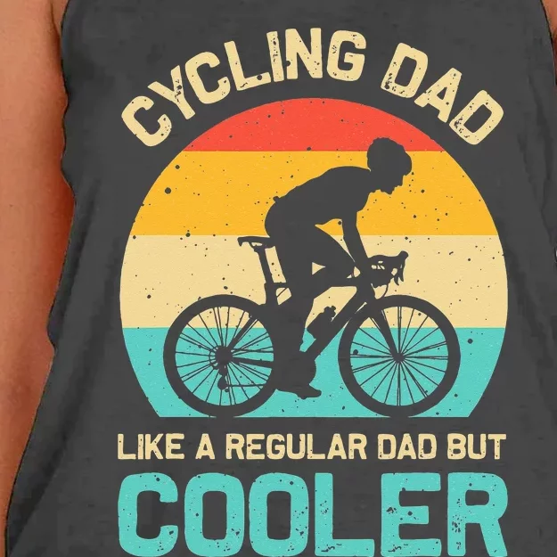 Cycling Dad Like A Regular Dad But Cooler Funny Cyclist Gift Women's Knotted Racerback Tank