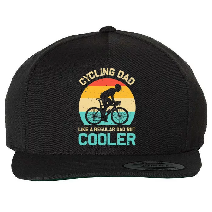 Cycling Dad Like A Regular Dad But Cooler Funny Cyclist Gift Wool Snapback Cap