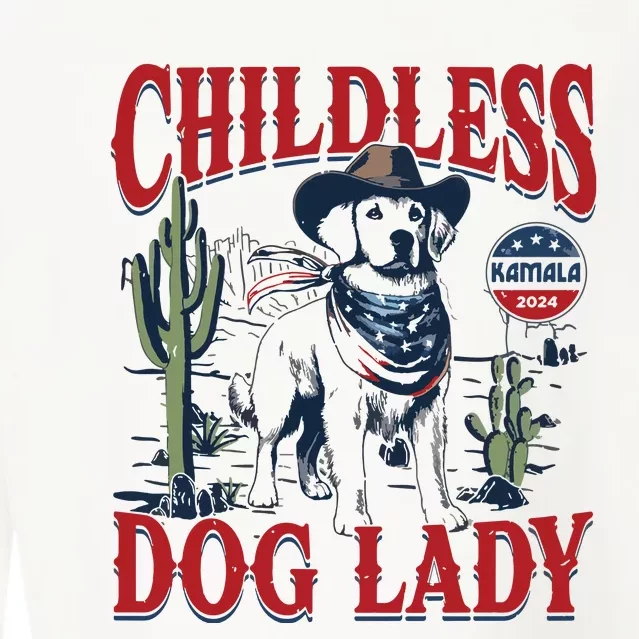 Childless Dog Lady Kamala For President 2024 Cropped Pullover Crew