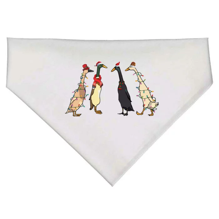 Christmas Ducks Lights Santa Ducks Merry Christmas USA-Made Doggie Bandana