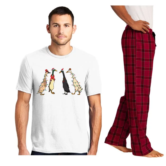 Christmas Ducks Lights Santa Ducks Merry Christmas Pajama Set