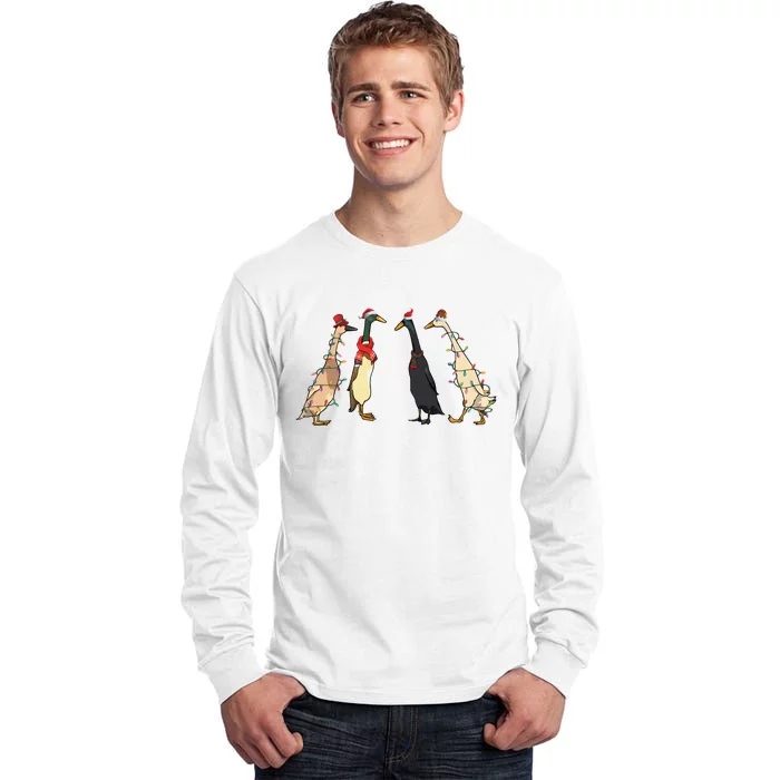 Christmas Ducks Lights Santa Ducks Merry Christmas Tall Long Sleeve T-Shirt