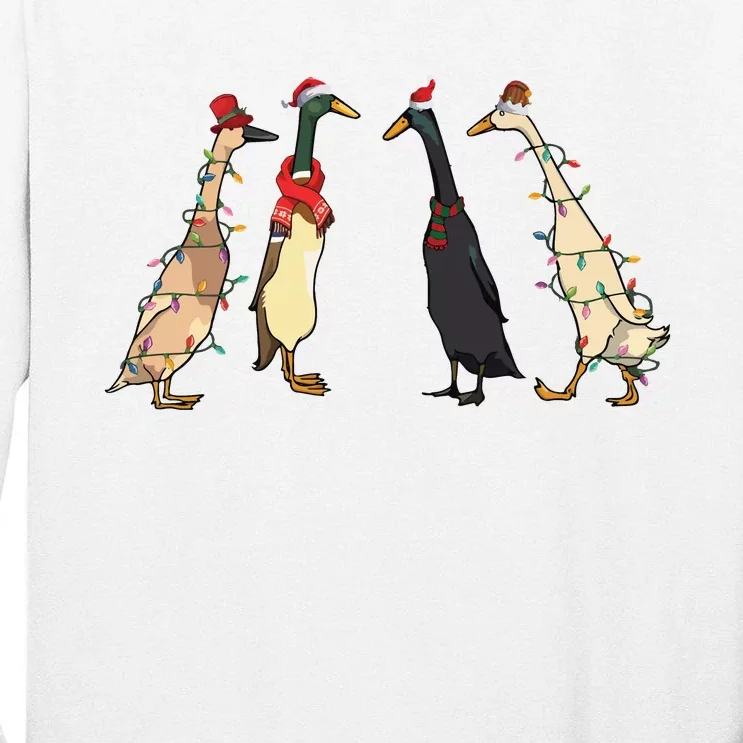 Christmas Ducks Lights Santa Ducks Merry Christmas Tall Long Sleeve T-Shirt