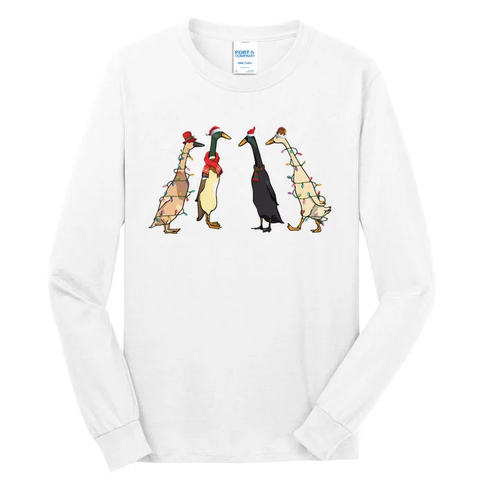 Christmas Ducks Lights Santa Ducks Merry Christmas Tall Long Sleeve T-Shirt