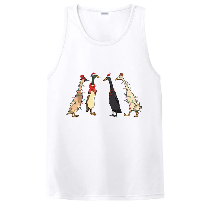 Christmas Ducks Lights Santa Ducks Merry Christmas Performance Tank