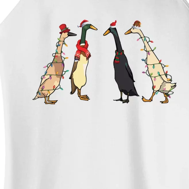 Christmas Ducks Lights Santa Ducks Merry Christmas Women’s Perfect Tri Rocker Tank