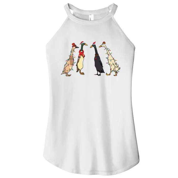 Christmas Ducks Lights Santa Ducks Merry Christmas Women’s Perfect Tri Rocker Tank