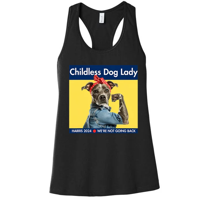 Childless Dog Lady Is Voting Kamala Election Usa 2024 Women's Racerback Tank