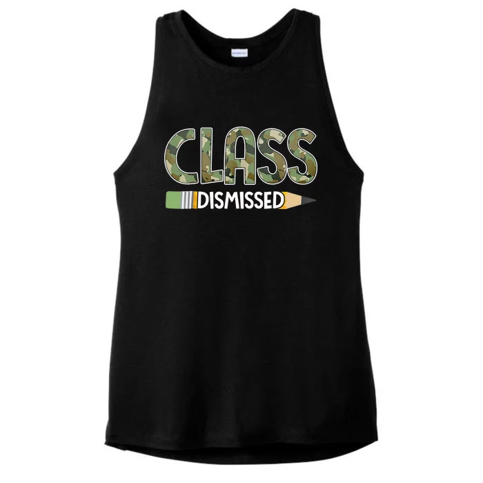 Class Dismissed Last Day Of School Camouflage Graduation Boy Ladies Tri-Blend Wicking Tank