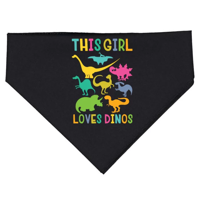 Cute Dinosaur Love Dinos USA-Made Doggie Bandana