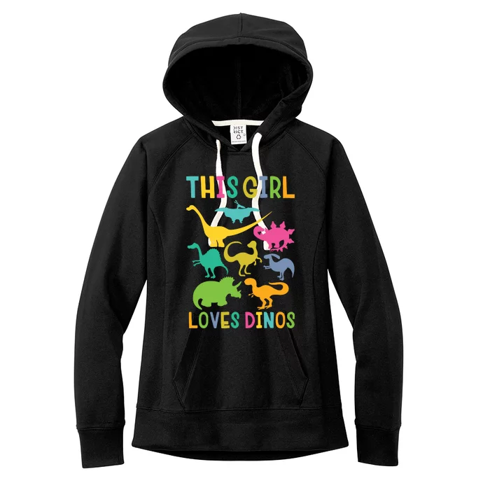 Cute Dinosaur Love Dinos Women's Fleece Hoodie