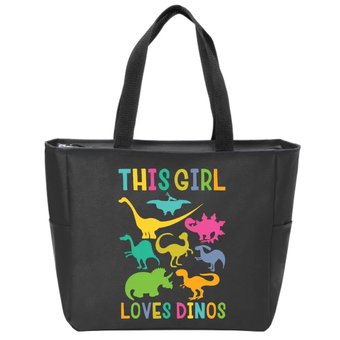 Cute Dinosaur Love Dinos Zip Tote Bag