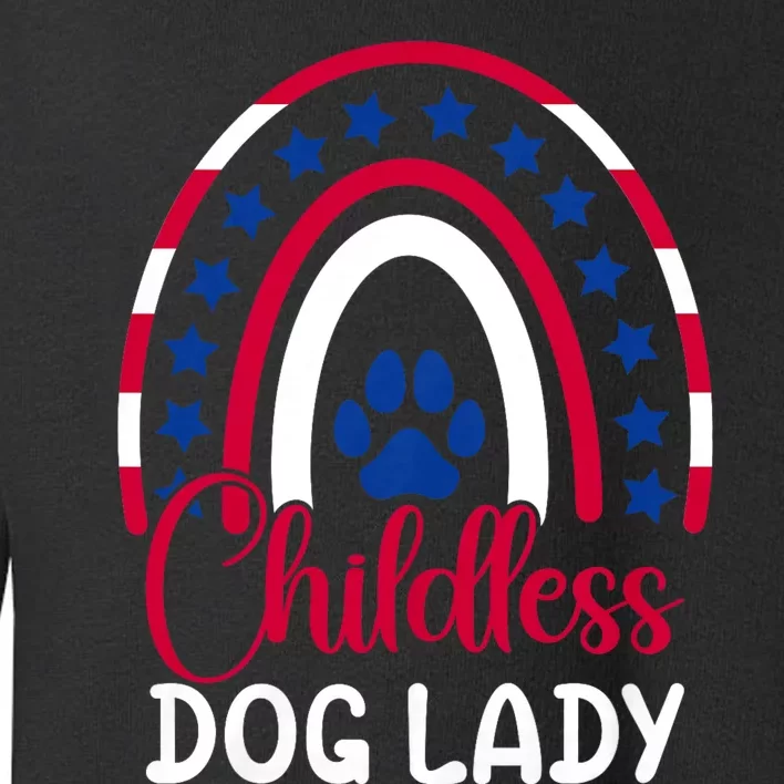 Childless Dog Lady Election Vote 2024 Boho Rainbow Usa Toddler Sweatshirt