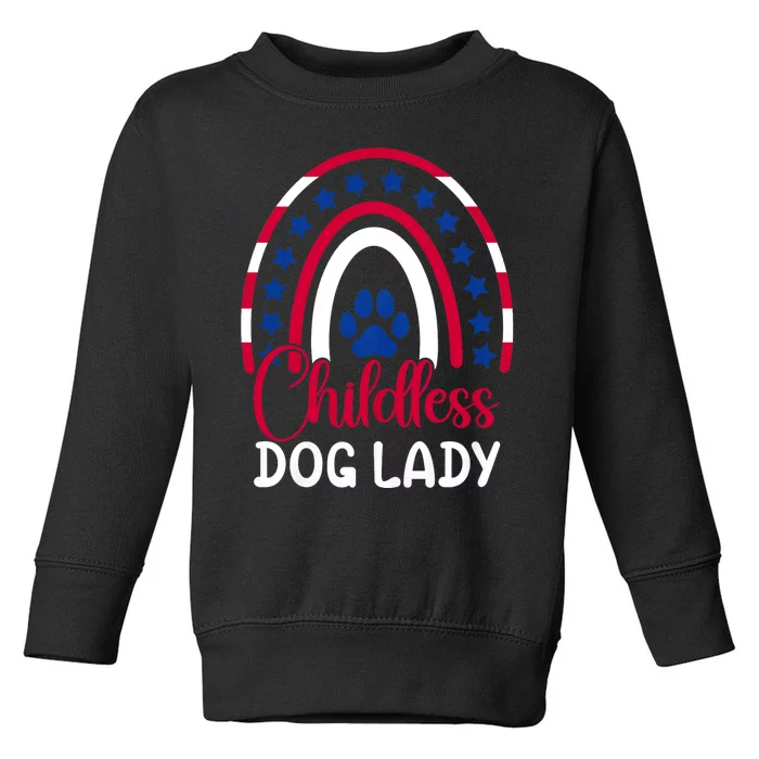 Childless Dog Lady Election Vote 2024 Boho Rainbow Usa Toddler Sweatshirt