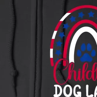 Childless Dog Lady Election Vote 2024 Boho Rainbow Usa Full Zip Hoodie